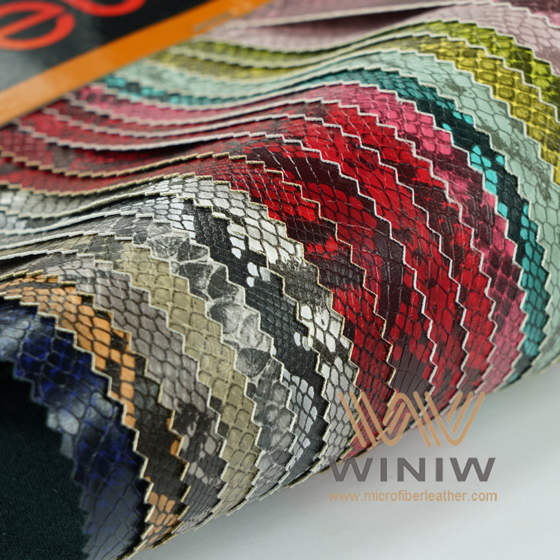 Python Printed Waterborne PU Artificial Leather for Garments