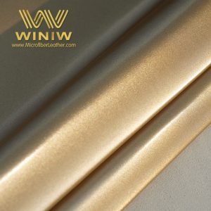 Microfiber Metallic Faux Leather Fabric Gold Color