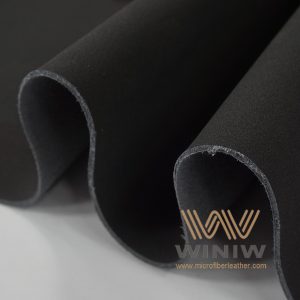 Black Micro Fiber Leather Synthetic Nubuck Material