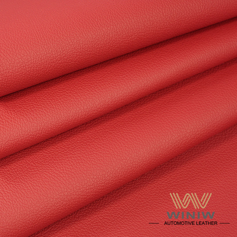Eco Red Faux Leather Car Leather Fabric - WINIW Microfiber Leather